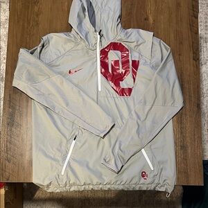 The University of Oklahoma Nike Light Gray Windbreaker
